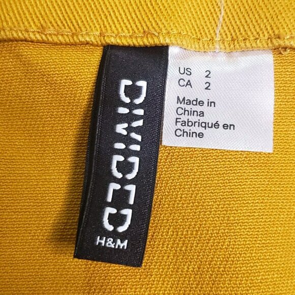 H&M Divided Dress Women's Size 2 Denim Overall Jumper Mustard Gold 90s Y2K Retro - Picture 3 of 16